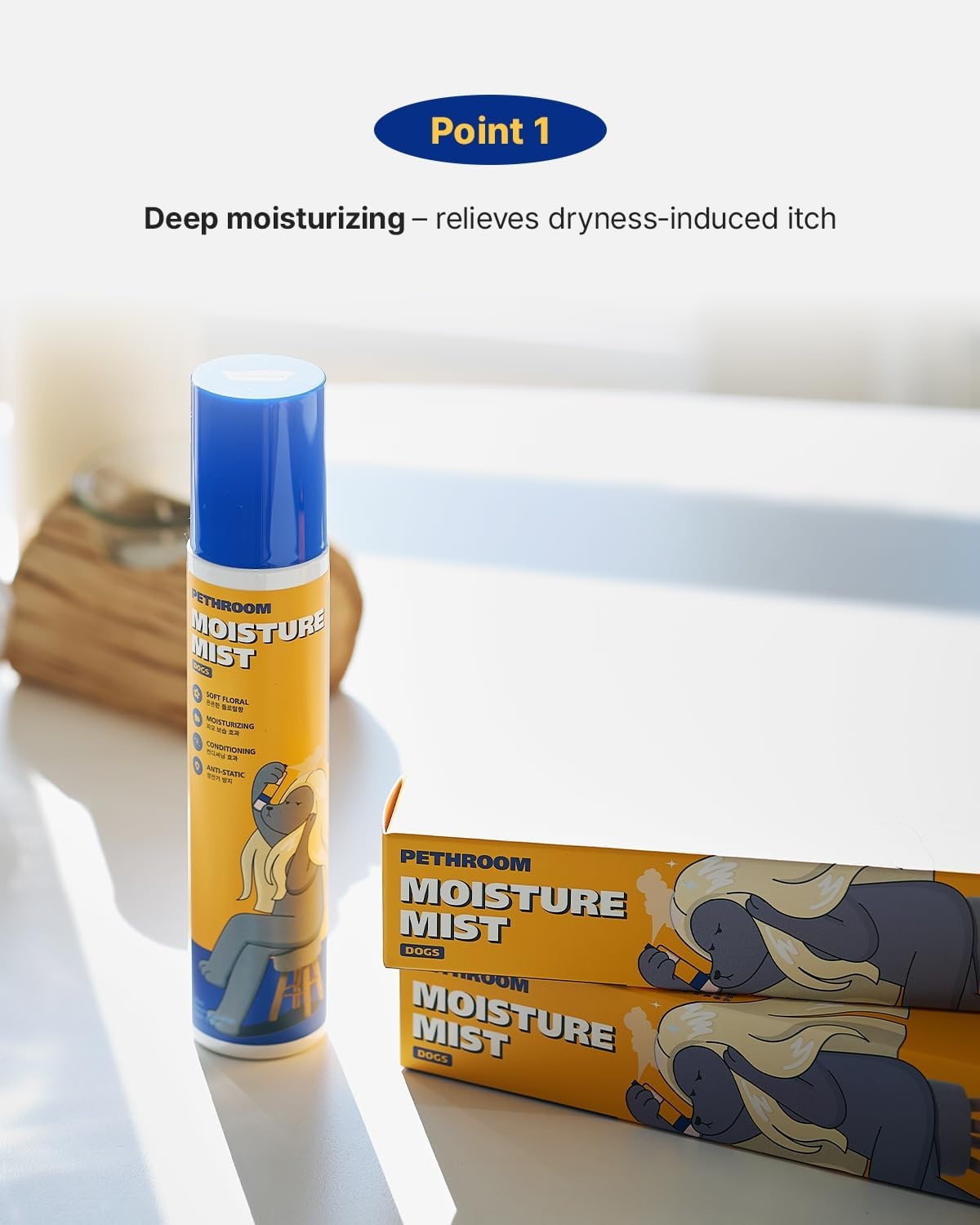 image:imagePETHROOM Dog Moisture Mist Hydrating amp Dematting Dander Spray Floral Refreshing Scent Deodorizing Perfume Conditioner for Dogs EWG Verified 51 Fl Oz