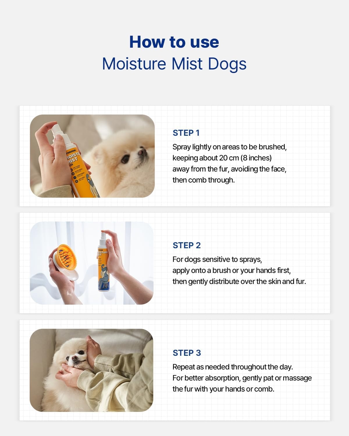 image:imagePETHROOM Dog Moisture Mist Hydrating amp Dematting Dander Spray Floral Refreshing Scent Deodorizing Perfume Conditioner for Dogs EWG Verified 51 Fl Oz
