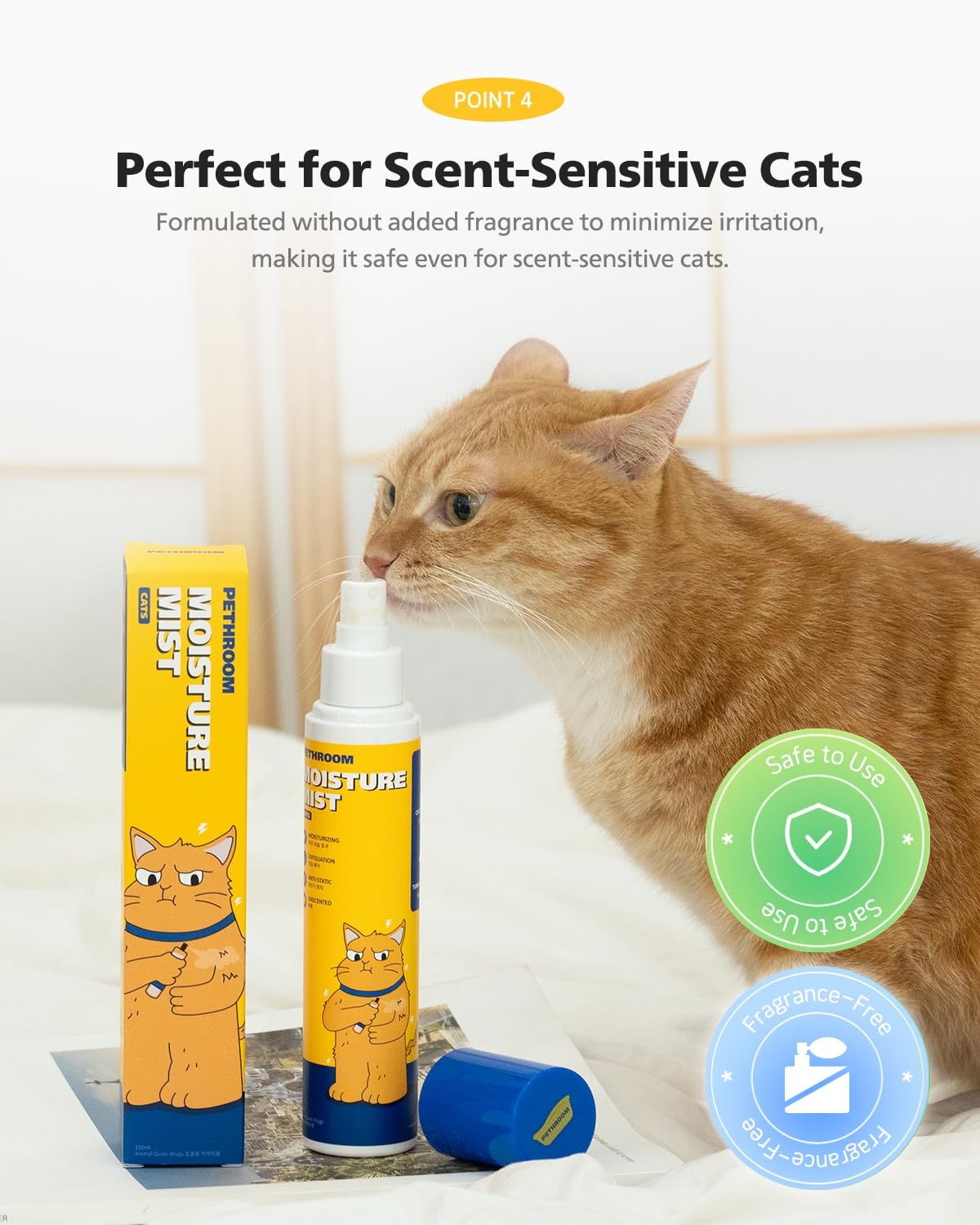 image:imagePETHROOM Unscented Cat Moisture Mist Natural LeaveIn Conditioner Spray for Cats 95 Plant Extracts Hydrating Detangling Static amp Dander Control 100 EWG Green