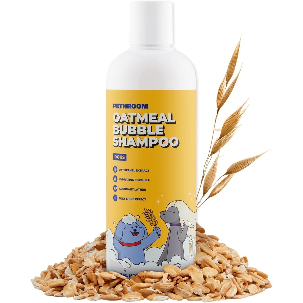 image:imagePETHROOM Premium Oatmeal Dog Shampoo for Itchy Sensitive Skin Hypoallergenic with Oat Hemp Lavender amp Milk Protein for Dry Skin Treatment and Allergy Relief 169 oz