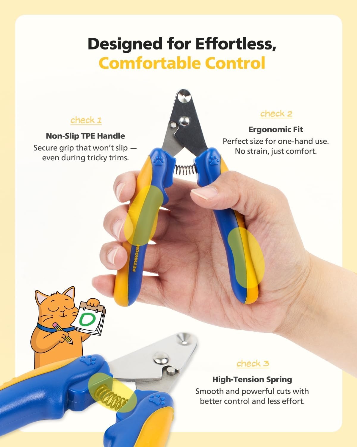 image:imagePETHROOM Cat Nail Clipper Trimmer for Indoor Cats with Circular Cut Hole 2mm Premium Sturdy Stainless Steel Blade Cat Claw Safe Easy Accurate Quiet amp Fast Avoid Overcutting