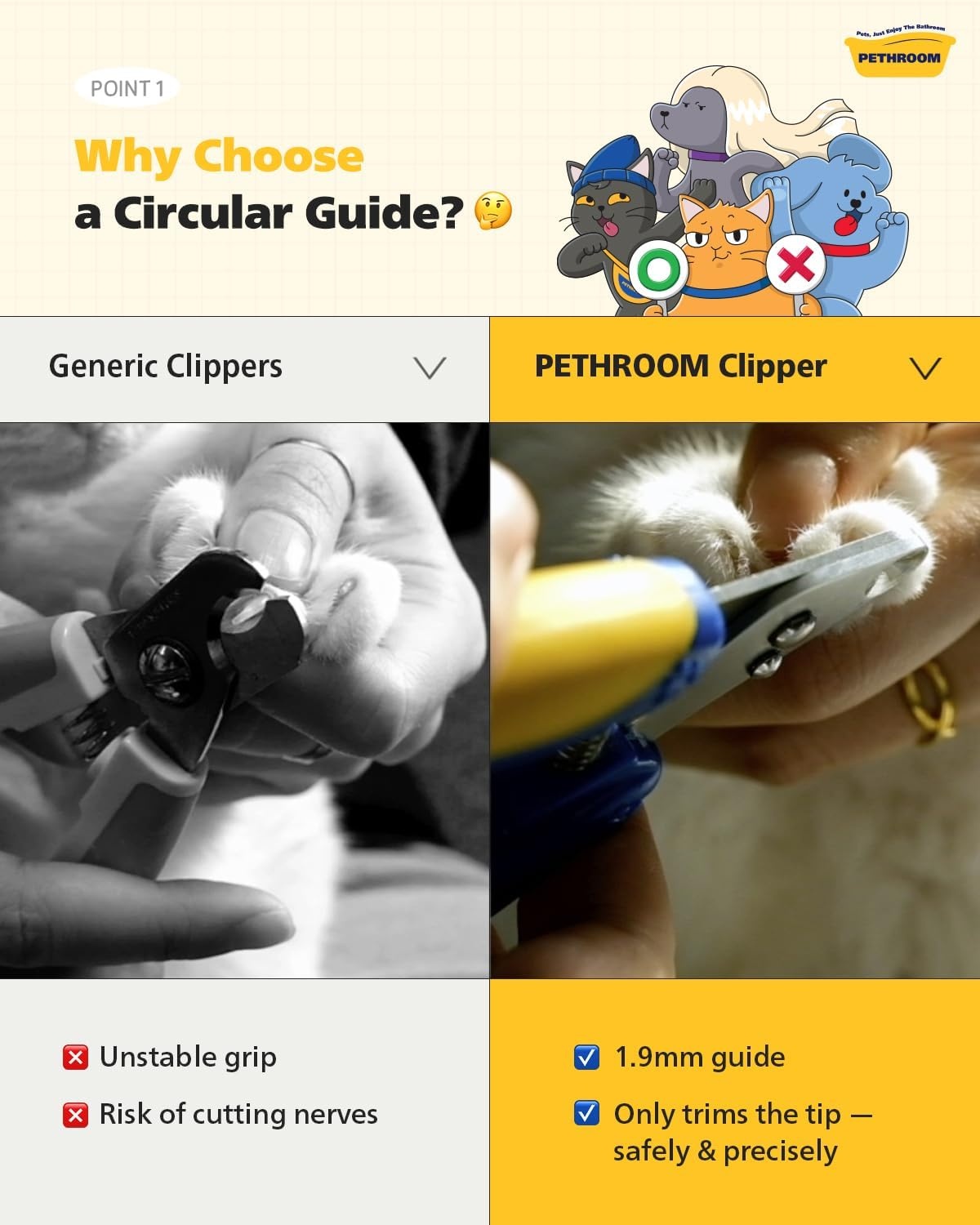 image:imagePETHROOM Cat Nail Clipper Trimmer for Indoor Cats with Circular Cut Hole 2mm Premium Sturdy Stainless Steel Blade Cat Claw Safe Easy Accurate Quiet amp Fast Avoid Overcutting