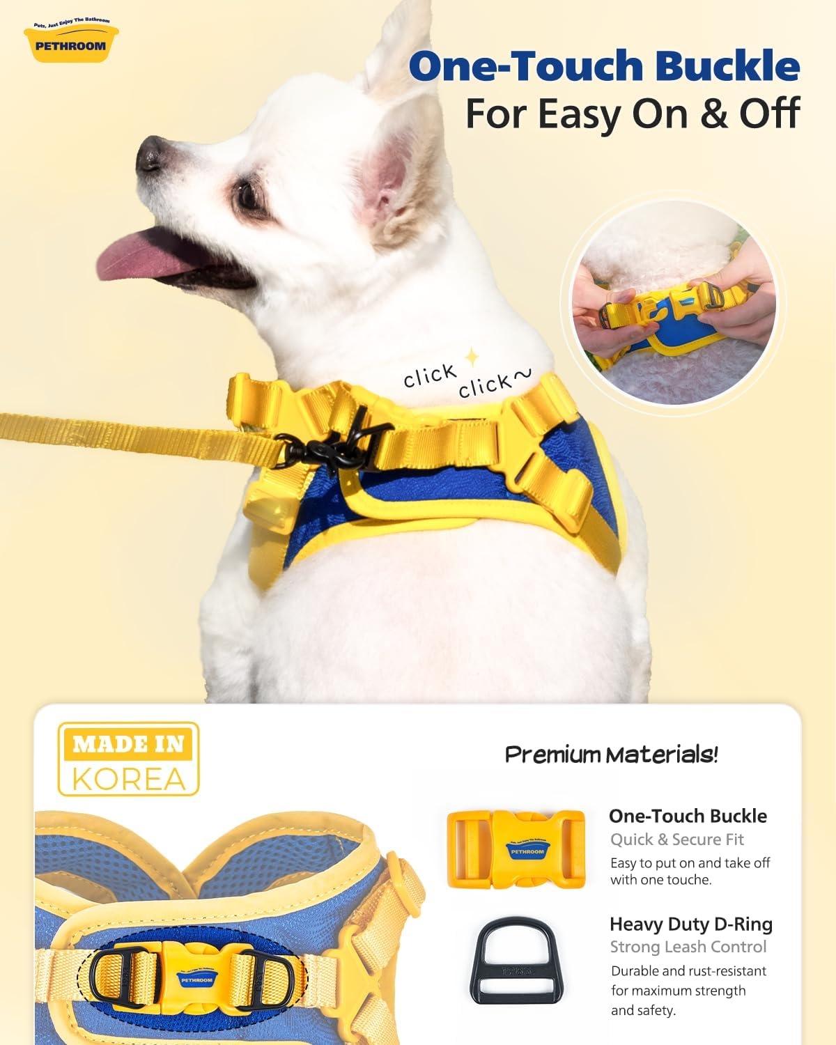 image:imagePETHROOM ComfortX Dog Harness 20 StepIn Lightweight Vest No Choke Easy OnOff with OneTouch Buckle Breathable 3D Mesh Padded amp ShockAbsorbing Adjustable for Small Medium Dogs Extra LargeS Chest 114138 in