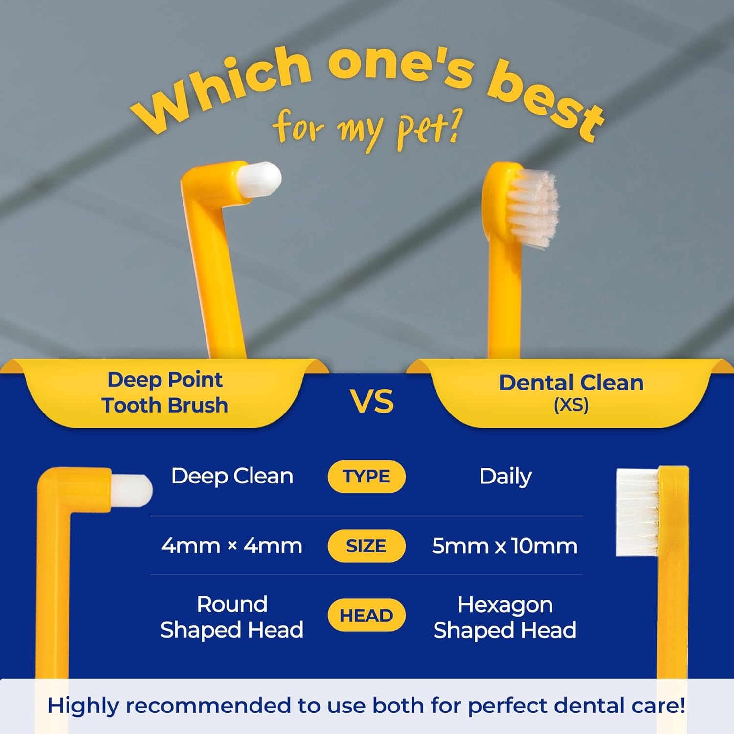 image:imagePETHROOM Pet Toothbrush for Cats and Dogs Round Shaped Head with Ultra Soft Bristle for Deep Cleaning Dental Care Kitten and Small Dogs Tartar Plaque Removal Deep PointDeep Point
