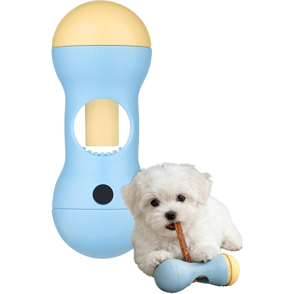 image:imagePETHROOM Bully Stick Holder for Dogs Durable Dog Chew Holder Nosework Enrichment Toy Helps Prevent Choking Fits 01204 inch Bully Sticks Ideal for Small Medium Dogs NavySoft Blue