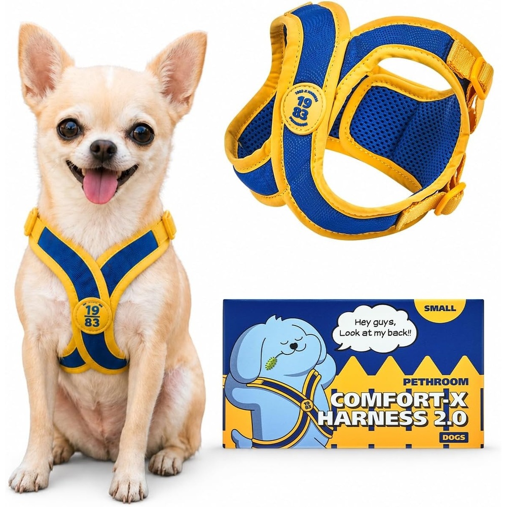 image:imagePETHROOM ComfortX Dog Harness 20 StepIn Lightweight Vest No Choke Easy OnOff with OneTouch Buckle Breathable 3D Mesh Padded amp ShockAbsorbing Adjustable for Small Medium Dogs Extra LargeS Chest 114138 in