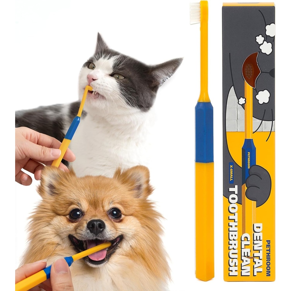 image:imagePETHROOM Pet Toothbrush for Cats and Dogs Round Shaped Head with Ultra Soft Bristle for Deep Cleaning Dental Care Kitten and Small Dogs Tartar Plaque Removal Deep PointExtra Small