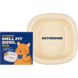 image:imagePETHROOM Well Fit Elevated Dog Bowl Stand  Adjustable Height 4574 in with 022 Tilt Stable NonSlip Feeding Stand for Dogs amp Cats Bowl Not Included Yellow amp BlueCream