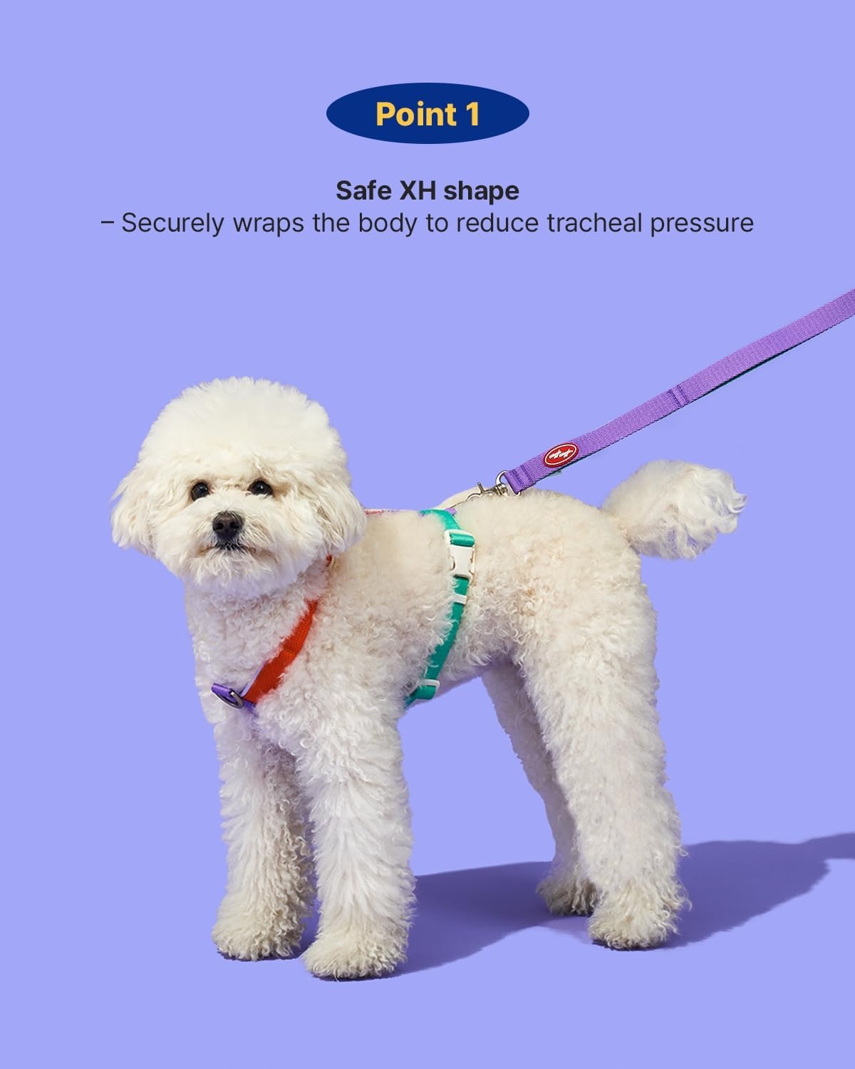 image:imagePETHROOM Wiggle Wiggle Smile We Love Dog Backpack Harness with Leash Cute FlowerShaped Mini Backpack NoPull Adjustable Harness for Small Medium Dogs Ideal for Travel Camping amp Hiking LargeWiggle Bear