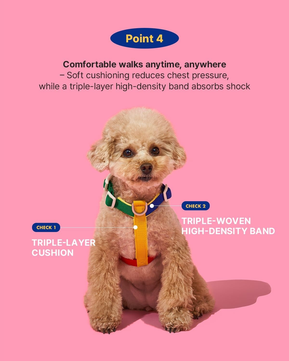 image:imagePETHROOM Wiggle Wiggle Smile We Love Dog Backpack Harness with Leash Cute FlowerShaped Mini Backpack NoPull Adjustable Harness for Small Medium Dogs Ideal for Travel Camping amp Hiking LargeSmile We Love