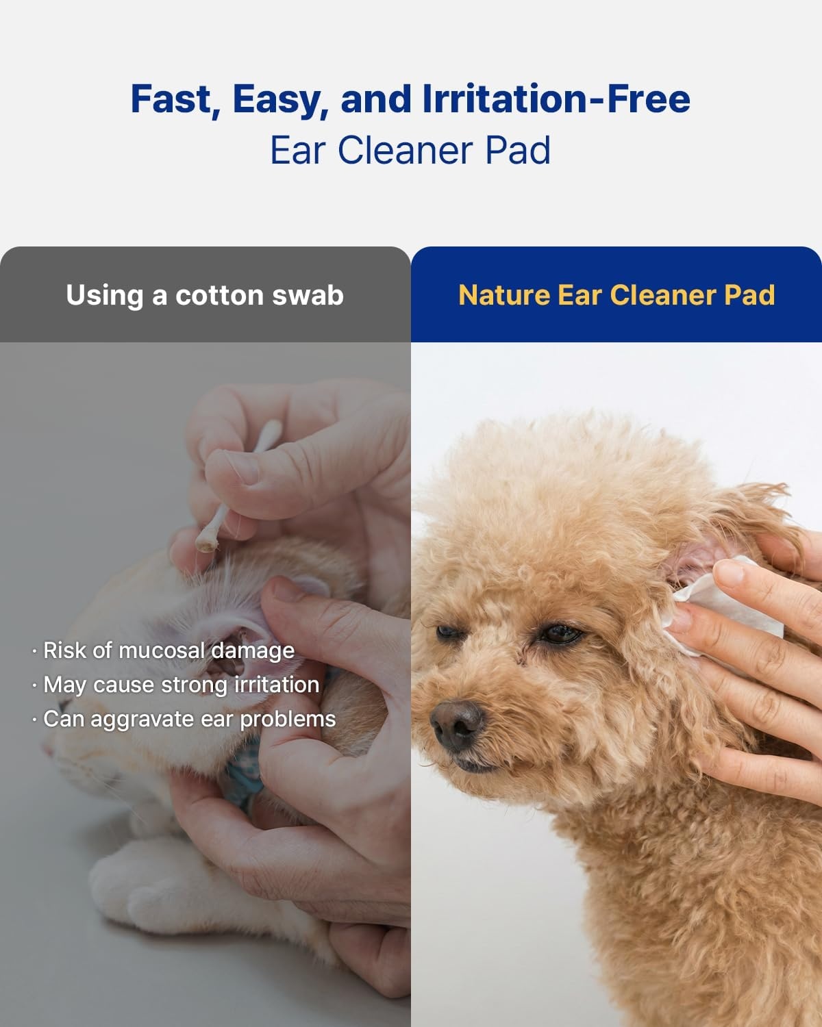 image:imagePETHROOM Nature Ear Cleaning Pads Hypoallergenic Microfiber Pads for Dogs amp Cats Gentle Daily Ear Care that Removes Dirt amp Wax Safely 50 Count