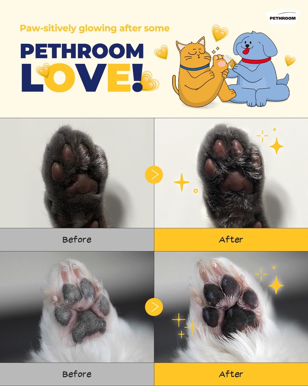 image:imagePETHROOM Rollon Paw Balm for Cats amp Dogs LickSafe Super Moisturizing Paw Protector Soothing Protection from Hot Pavement Easy to Apply Quick Drying NonSticky NonStaining 287 floz