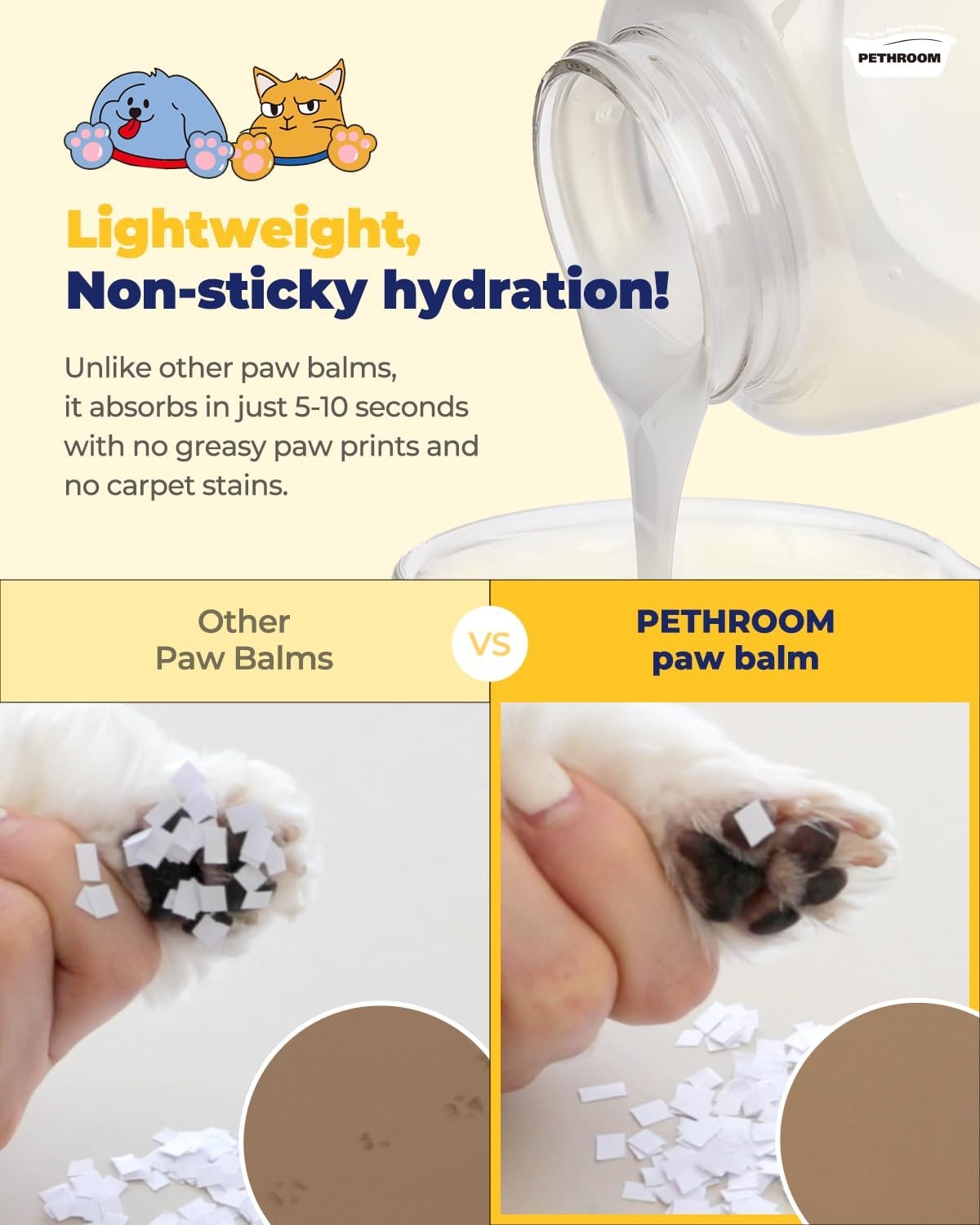 image:imagePETHROOM Rollon Paw Balm for Cats amp Dogs LickSafe Super Moisturizing Paw Protector Soothing Protection from Hot Pavement Easy to Apply Quick Drying NonSticky NonStaining 287 floz