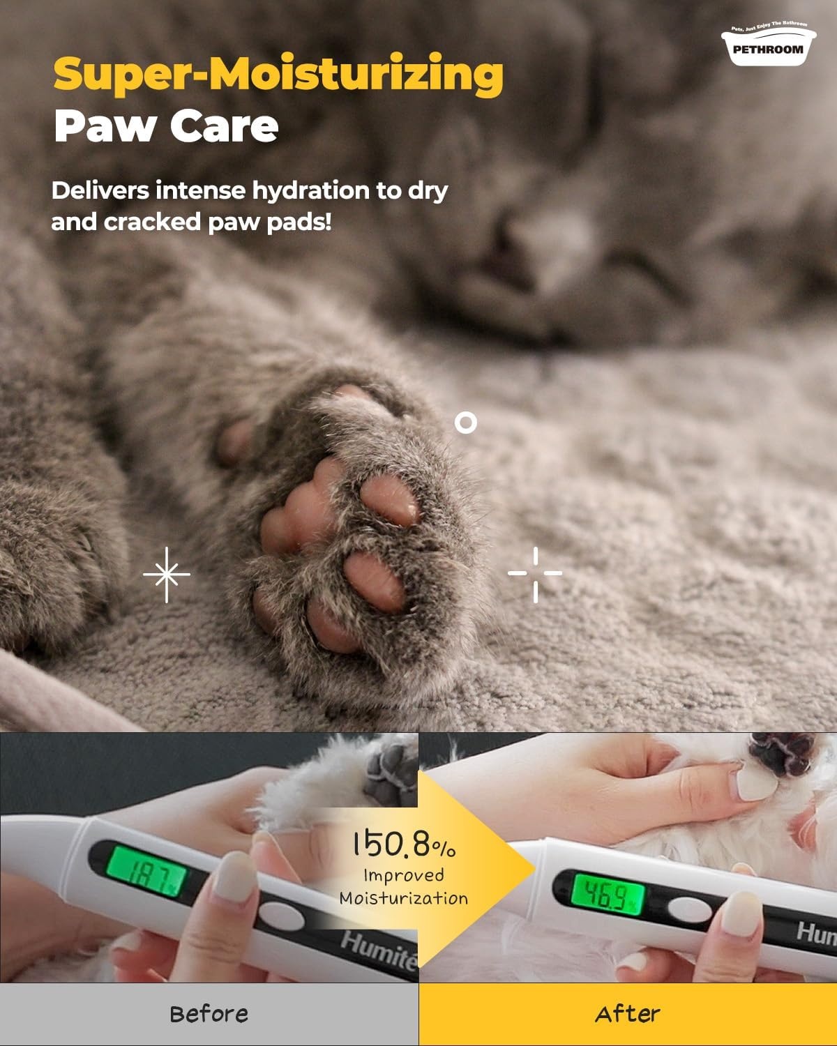 image:imagePETHROOM Rollon Paw Balm for Cats amp Dogs LickSafe Super Moisturizing Paw Protector Soothing Protection from Hot Pavement Easy to Apply Quick Drying NonSticky NonStaining 287 floz