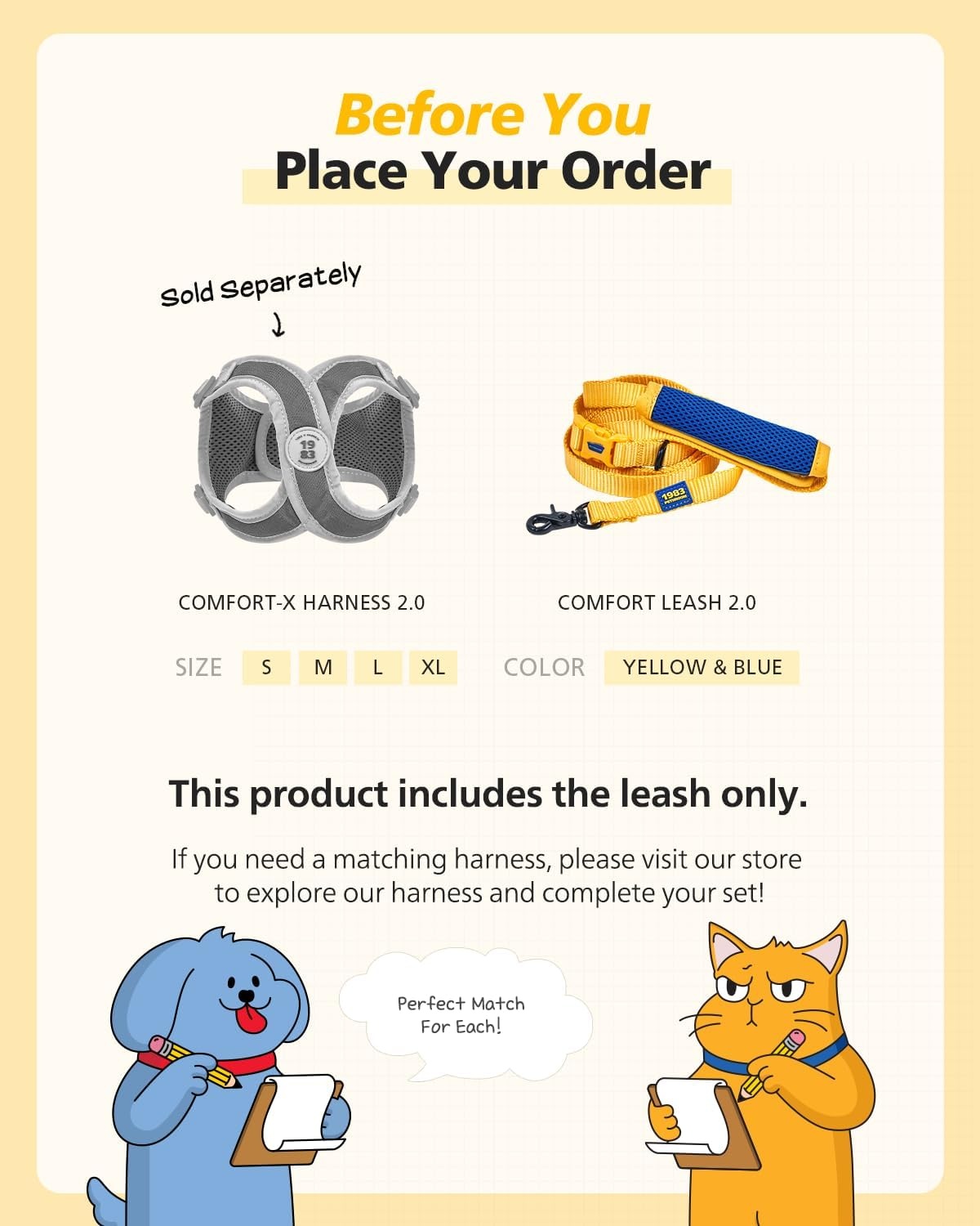 image:imagePETHROOM Comfort Leash 20 Pet Leash 6FT Adjustable TripleWebbing 3D Mesh Soft Handle 360 AntiTangle Secure Walking Quick Stops Lightweight Up to 44 lbs Yellow Blue