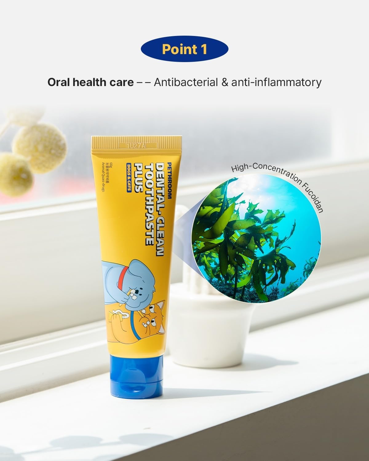 image:imagePETHROOM Pet Dental Clean Toothpaste Plus for Dogs amp Cats Apple Flavor Enzymatic Toothpaste for Fresh Breath amp Plaque Control Gentle Daily Dental Care Net Wt 21 ozApple